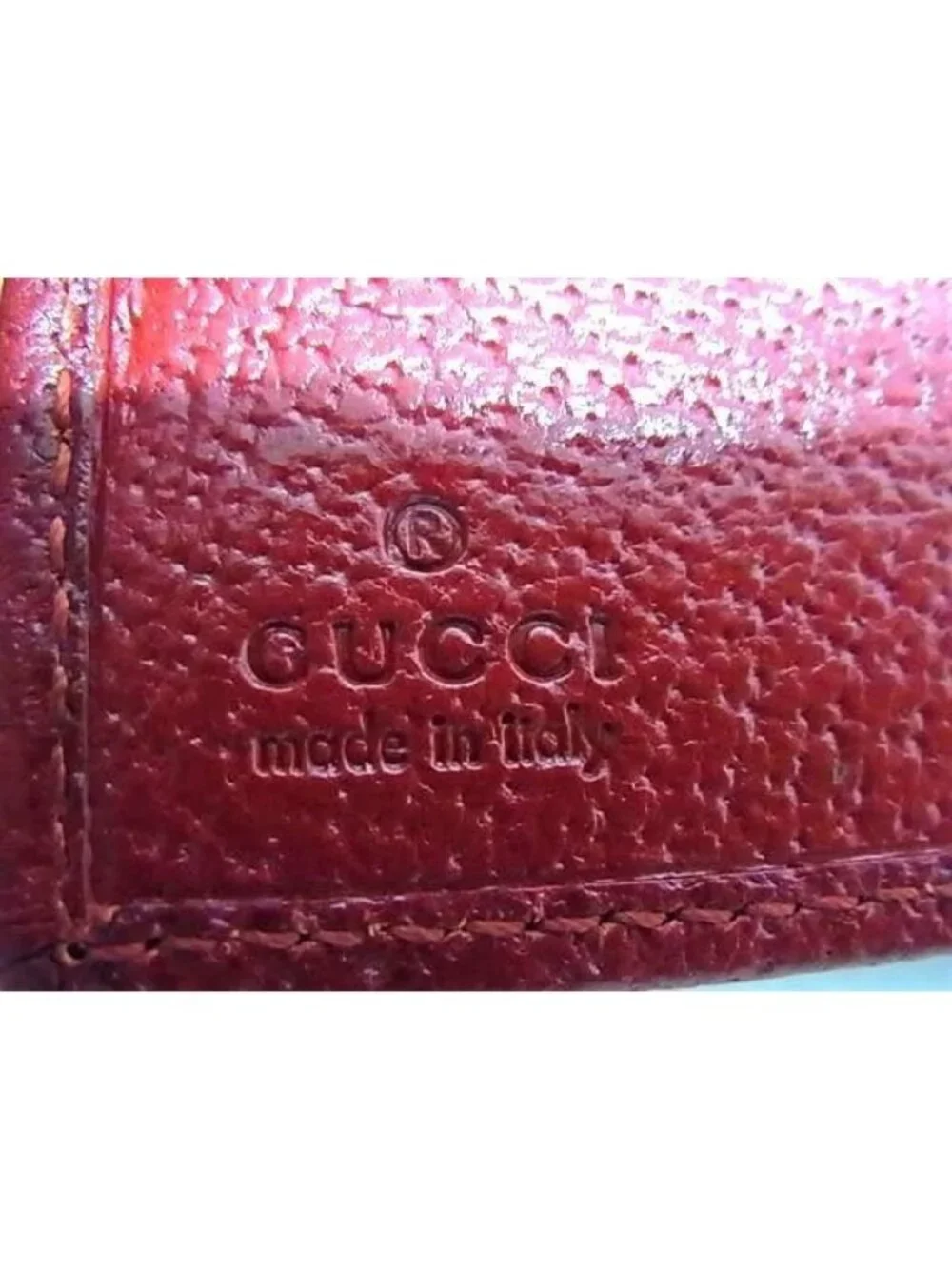 Gucci Wallet 035 Red Leather Hook Bifold Silver - Picture 6 of 6